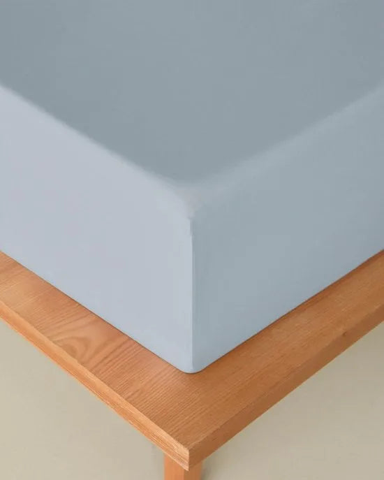 English Home Timeless Hoeslaken - Novella Premium - 100% Katoen - Met elastiek - 100x200 cm - Licht Blauw