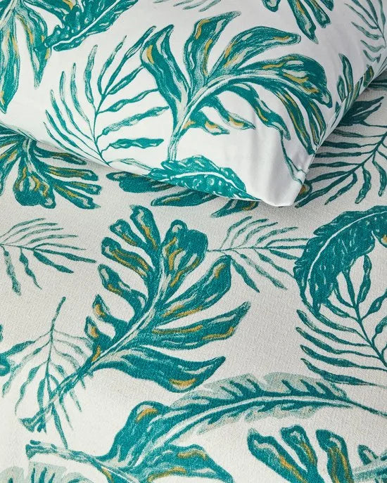 English Home Tropical Breeze - Deken - Zomerdekenset - Tweepersoons - Luxe Uitvoering- Incl. laken 240x260- Flat sheet - Incl. 2 Kussenslopen - 100% Katoen - 200x220 cm - Groen