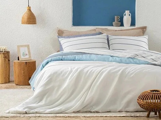 English Home Tweepersoons dekbedovertrekset - 200x220 cm – blauw