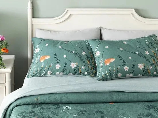 English Home Tweepersoons dekbedovertrekset - 200x220 cm – Groen