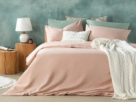 English Home Tweepersoons dekbedovertrekset - 200x220 cm – Licht Roze