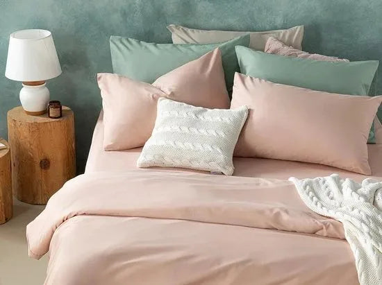 English Home Tweepersoons dekbedovertrekset - 200x220 cm – Licht Roze