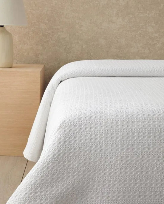 English Home Venice Bedsprei - White Collection - Deken - Plaid - 100% Katoen - King Size - 220x240 cm - Wit