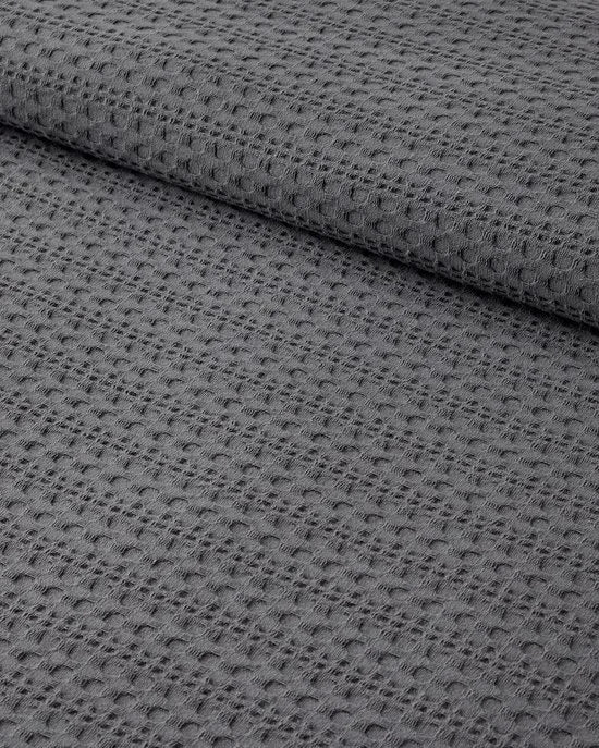English Home Venice Bedsprei - White Collection - Summer Blanket - Deken - Plaid - 100% Katoen - 200x220 cm - Antraciet