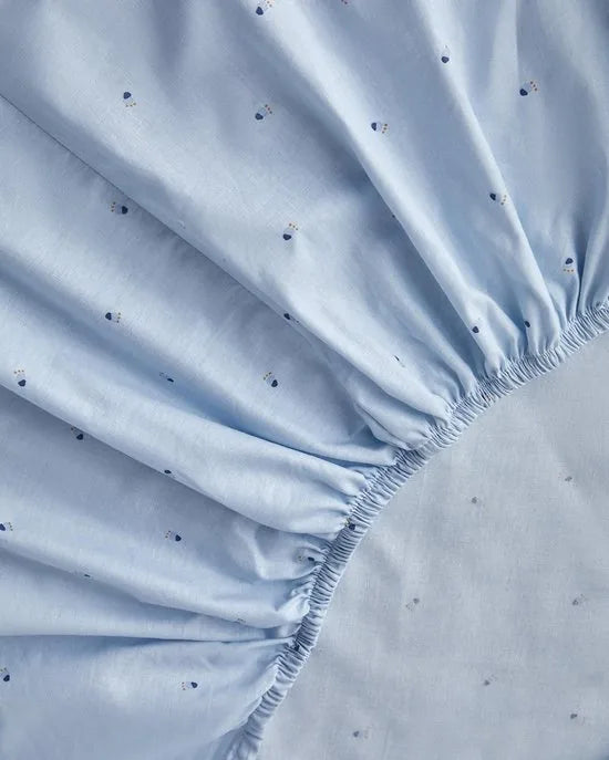 English Home - Violet Star Zomerdekenset - Luxe Uitvoering - Incl. Hoeslaken 100x200+30 - Incl. 1 kussensloop - 150x 220 cm - Blauw/Wit – Blauw/wit 160 x 200 Incl. Hoeslaken 160x200+30 200 (6076)