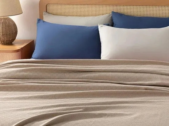 English Home zomerdeken - Bedsprei - Eenpersoons - 150x220 cm - Beige