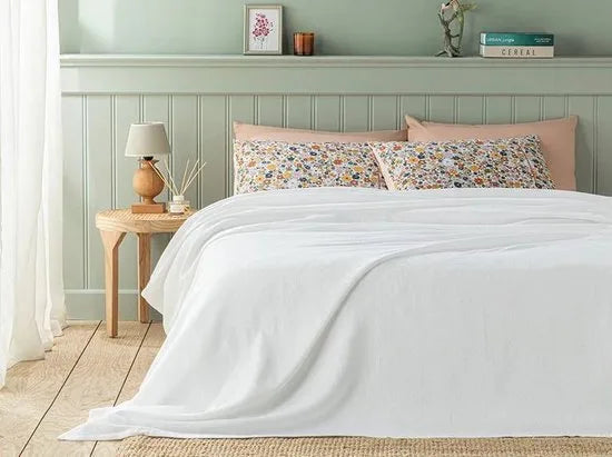 English Home zomerdeken - Bedsprei - Eenpersoons - 150x220 cm - Wit