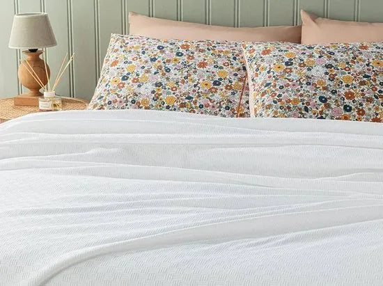 English Home zomerdeken - Bedsprei - Eenpersoons - 150x220 cm - Wit
