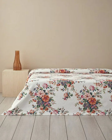 English Home Zomerdeken - Classic Beuaty - Tweepersoons - 100% Katoen - 200 x 220 cm - Flowers