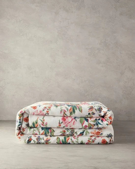 English Home Zomerdeken - Classic Beuaty - Tweepersoons - 100% Katoen - 200 x 220 cm - Flowers