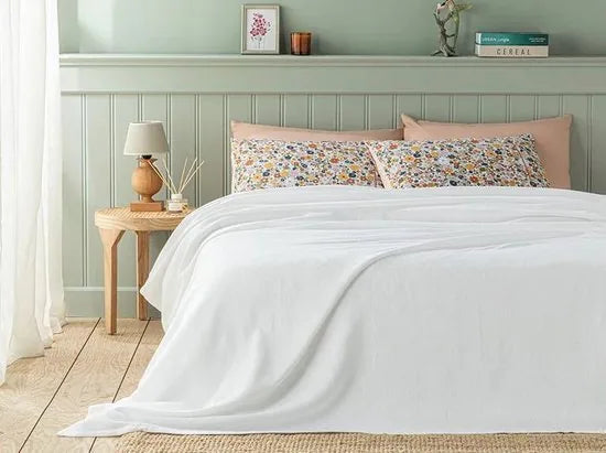 English Home zomerdeken - King Size - Bedsprei - 240x220 cm - Wit