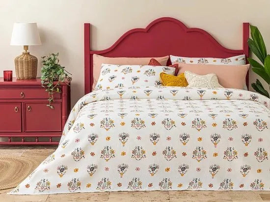 English Home zomerdeken - King Size - Bedsprei - 240x220 cm - Groen – Wit Wit (3051)
