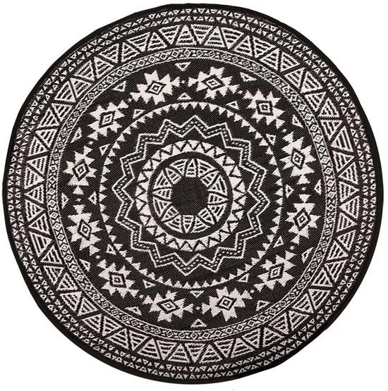 Esschert - Design - Buitenkleed - 180 - cm - zwart - en - wit - OC18