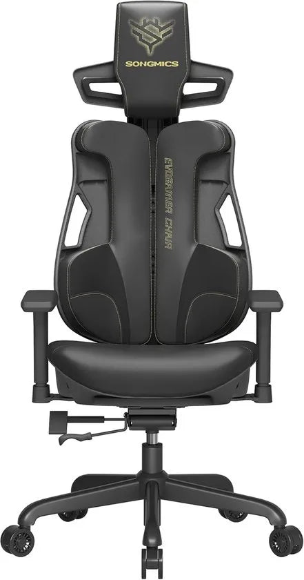 EVOGAMER CHAIR Gamingstoel - Bureaustoel - Hoogte Verstelbaar - Textuur met Koolstofvezeleffect - Hoofdsteun - Verstelbare Armleuningen - Tot 150 kg Belastbaar - Inktzwart