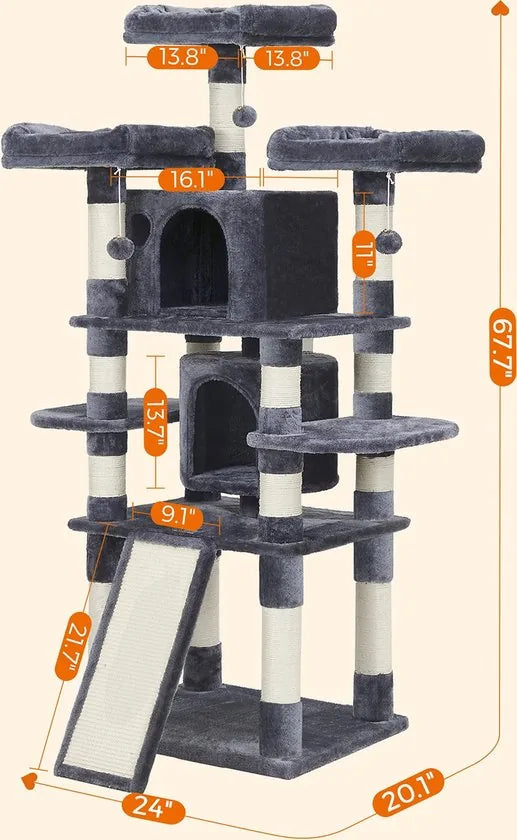 FEANDREA Kattenboom – Krabpaal – Kattenspeelgoed – Katten Krasbord
