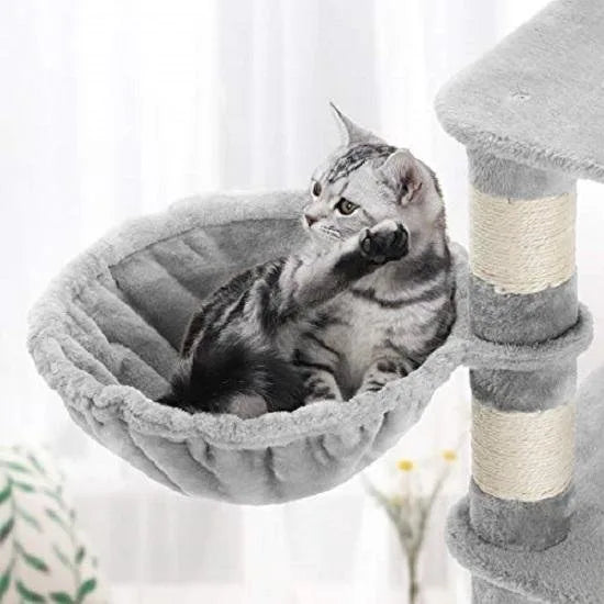 Feandrea Krabpaal XXL - Kattenhuis Lichtgrijs 174 cm - Katten Speelhuisje - Kattenboom