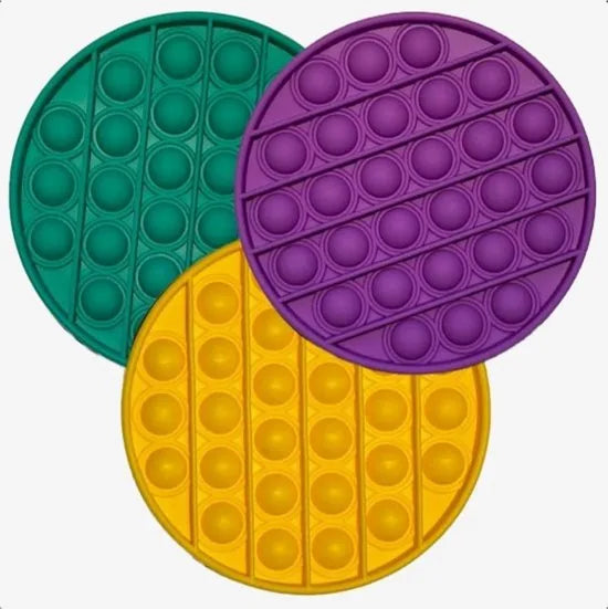 Fidget Pop It toy - Paars - Geel - Groen - Pop Bubble®️ - Pop it fidget toy - Set van 3