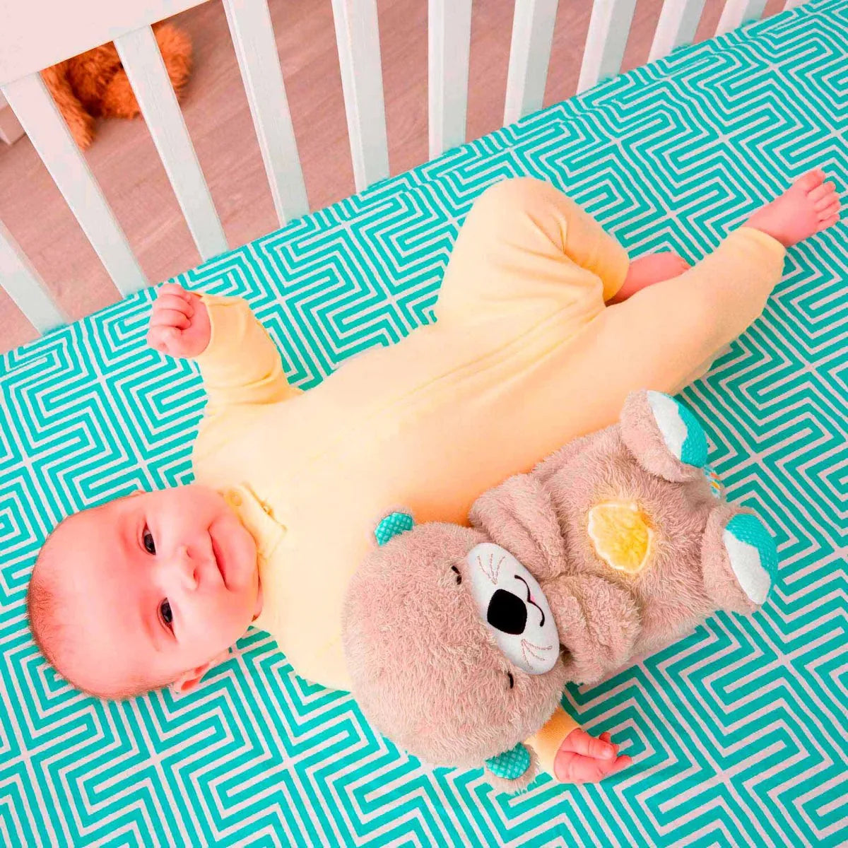 Fisher-Price Bedtijd Otter 30 cm - Baby speelgoed - 0 tot 6 maanden - Knuffel