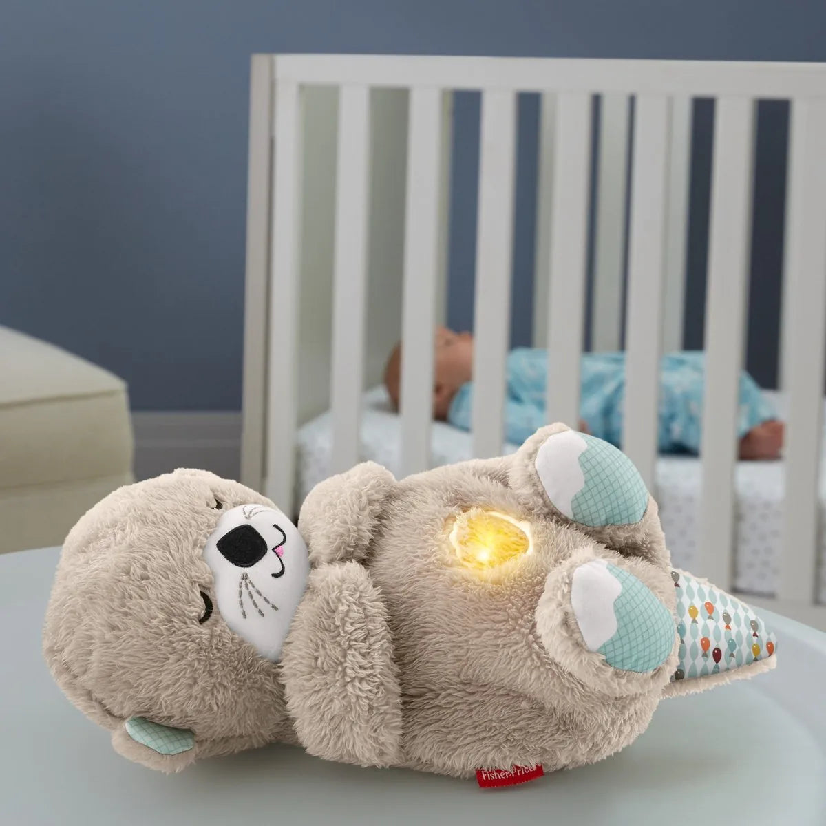 Fisher-Price Bedtijd Otter 30 cm - Baby speelgoed - 0 tot 6 maanden - Knuffel