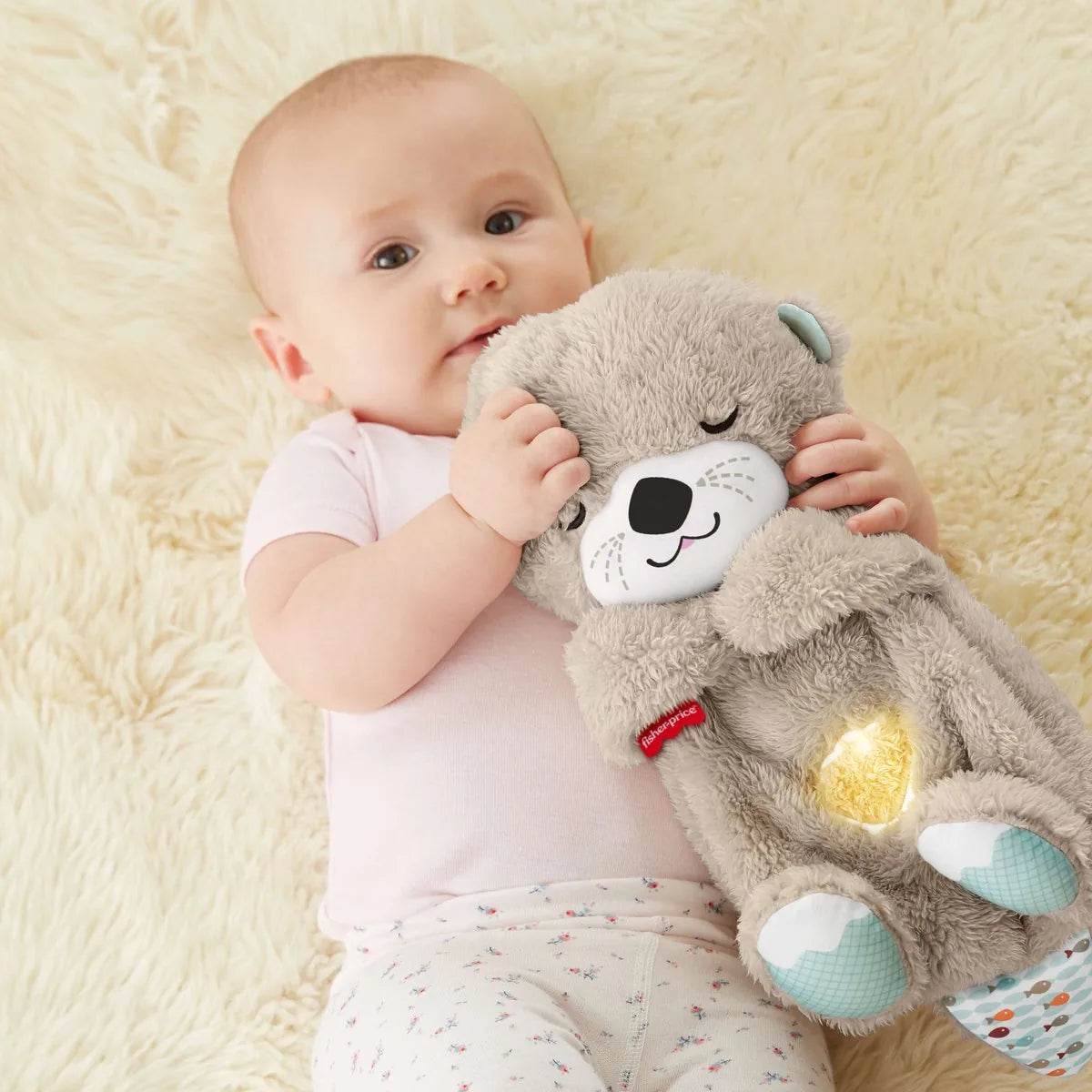 Fisher-Price Bedtijd Otter 30 cm - Baby speelgoed - 0 tot 6 maanden - Knuffel