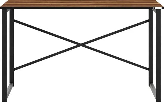FurniChic, computertafel, bureau computertafel, laptop en PC tafel, studie bureau, industrieel ontwerp, voor thuiskantoor, eenvoudige montage, barok walnoot- maat 120x60x73 cm((lxbxh)