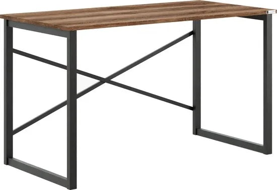 FurniChic, computertafel, bureau computertafel, laptop en PC tafel, studie bureau, industrieel ontwerp, voor thuiskantoor, eenvoudige montage, OAK(sacramento EIK)- 120x60x73 cm(lxbxh)