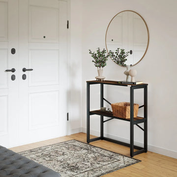 FurniChic - Kast - Dressoir - Bijzettafel - Wandtafel - Consoletafel - Sidetable - Banktafel - Haltafel- Industrieel - Bruin - 85x30x80cm