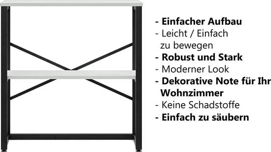 FurniChic - Kast - Dressoir - Bijzettafel - Wandtafel - Consoletafel - Sidetable - Banktafel - Haltafel- Industrieel - Wit - 85x30x80cm