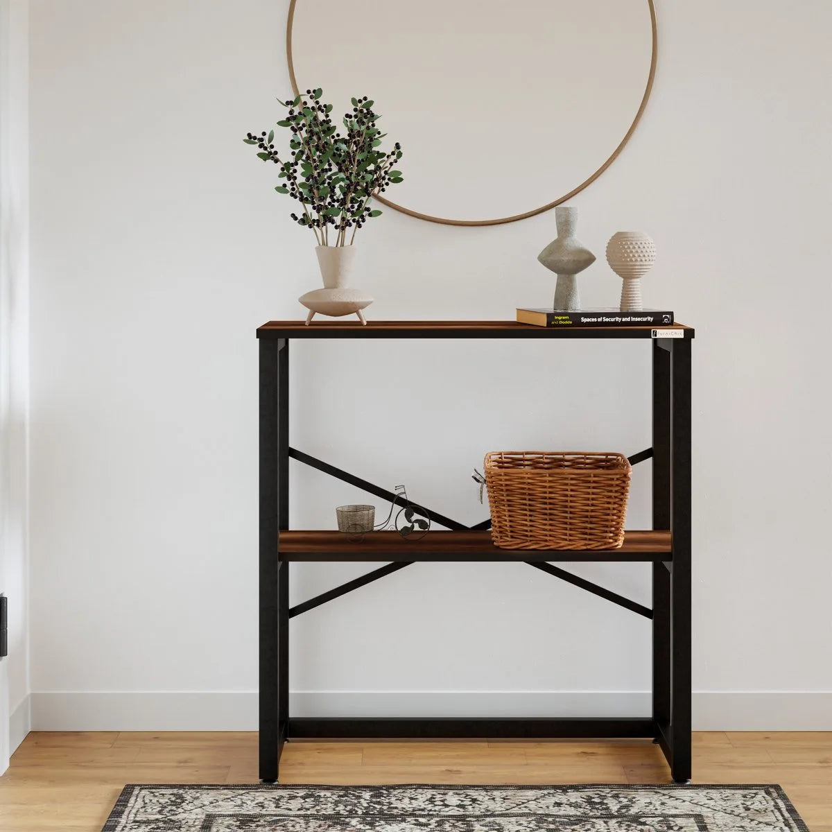 FurniChic - Kast - Dressoir - Bijzettafel - Wandtafel - Consoletafel - Sidetable - Banktafel - Haltafel- Industrieel - Bruin - 85x30x80cm
