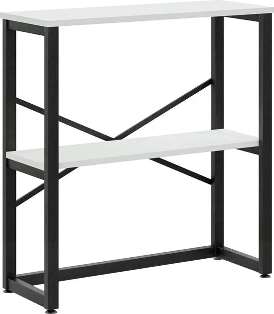 FurniChic - Kast - Dressoir - Bijzettafel - Wandtafel - Consoletafel - Sidetable - Banktafel - Haltafel- Industrieel - Bruin - 85x30x80cm – Wit