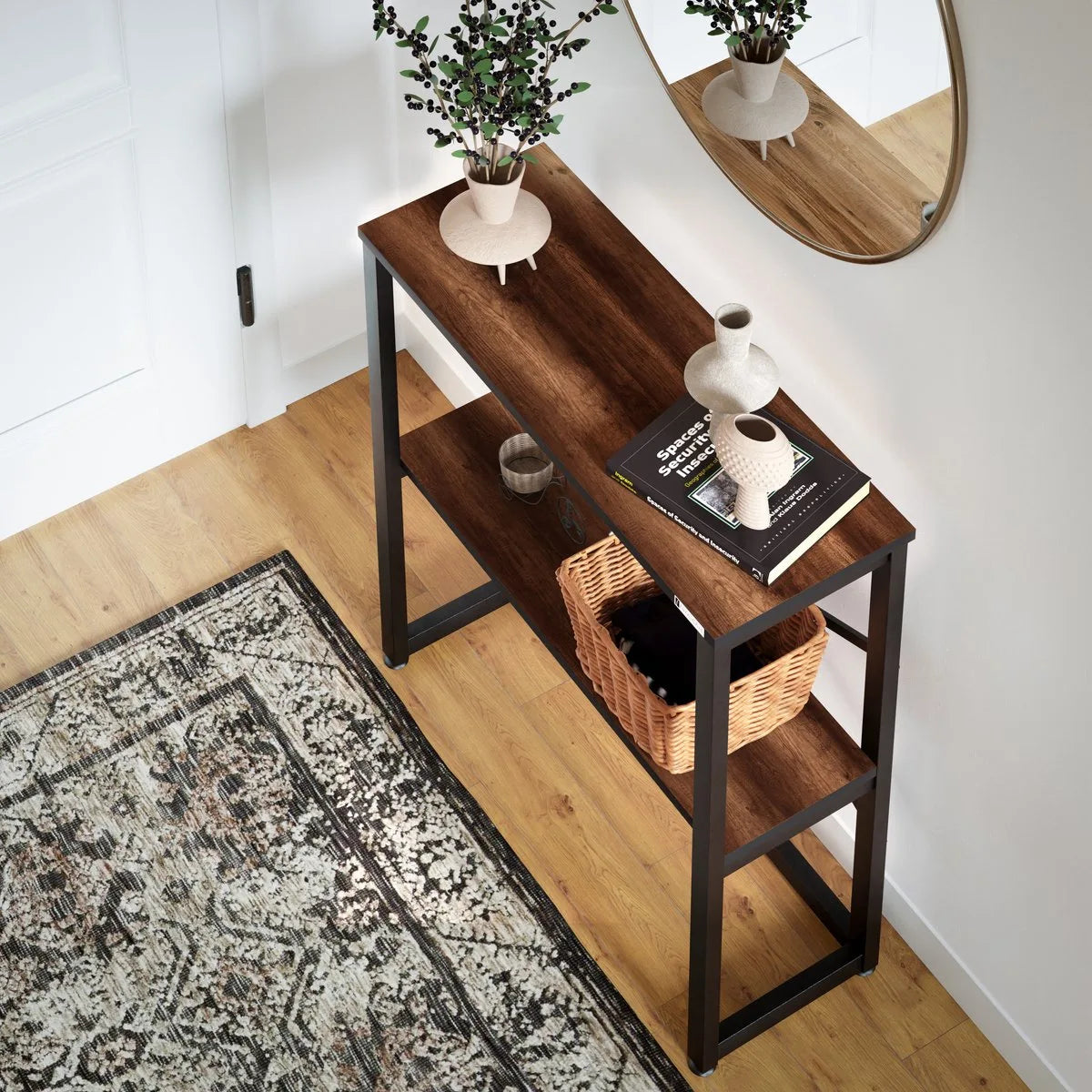 FurniChic - Kast - Dressoir - Bijzettafel - Wandtafel - Consoletafel - Sidetable - Banktafel - Haltafel- Industrieel - Bruin - 85x30x80cm