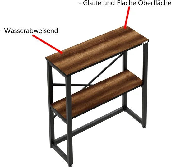 FurniChic - Kast - Dressoir - Bijzettafel - Wandtafel - Consoletafel - Sidetable - Banktafel - Haltafel- Industrieel - Bruin - 85x30x80cm