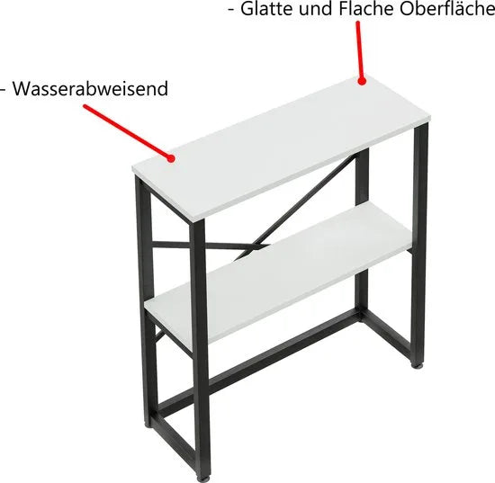 FurniChic - Kast - Dressoir - Bijzettafel - Wandtafel - Consoletafel - Sidetable - Banktafel - Haltafel- Industrieel - Wit - 85x30x80cm