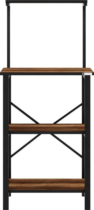 FurniChic - Keukentrolley - Keukenkast - Keukenrek Staand - Industrieel - Bruin- 60x40x128cm