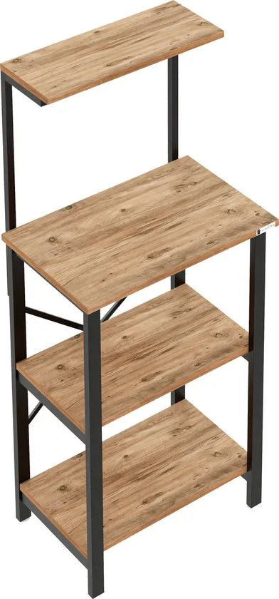 FurniChic - Keukentrolley - Keukenkast - Keukenrek Staand - Industrieel - Bruin- 60x40x128cm