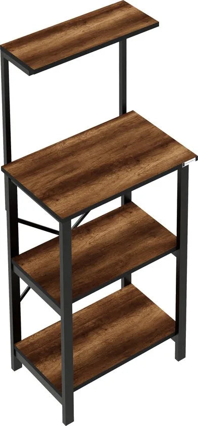 FurniChic - Keukentrolley - Keukenkast - Keukenrek Staand - Industrieel - Bruin- 60x40x128cm