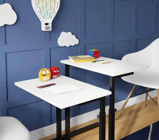 FurniChic, verstelbare moeder- en kind 2-delige tafelset, in hoogte verstelbare tafel, bijzettafel, speeltafel, bureau voor hem en haar, multifunctioneel-Sacramento OAK, 80 x 60 x 43-73 cm (l x b x h)