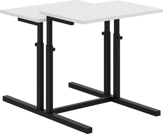 FurniChic, verstelbare moeder- en kind 2-delige tafelset, in hoogte verstelbare tafel, bijzettafel, speeltafel, bureau voor hem en haar, multifunctioneel-Sacramento OAK, 80 x 60 x 43-73 cm (l x b x h)