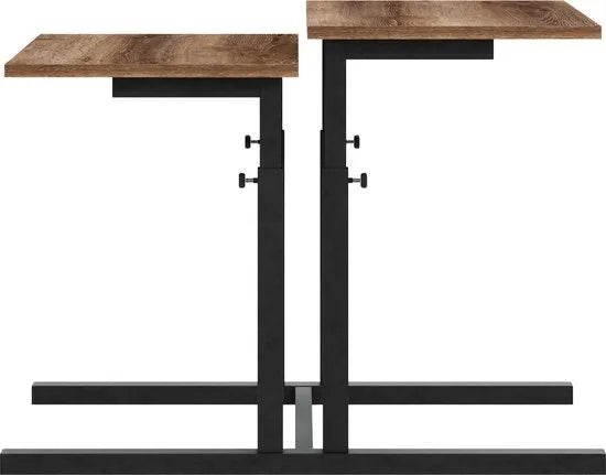 FurniChic, verstelbare moeder- en kind 2-delige tafelset, in hoogte verstelbare tafel, bijzettafel, speeltafel, bureau voor hem en haar, multifunctioneel-Sacramento OAK, 80 x 60 x 43-73 cm (l x b x h)
