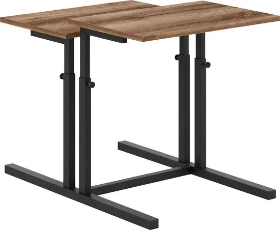 FurniChic, verstelbare moeder- en kind 2-delige tafelset, in hoogte verstelbare tafel, bijzettafel, speeltafel, bureau voor hem en haar, multifunctioneel-Sacramento OAK, 80 x 60 x 43-73 cm (l x b x h)