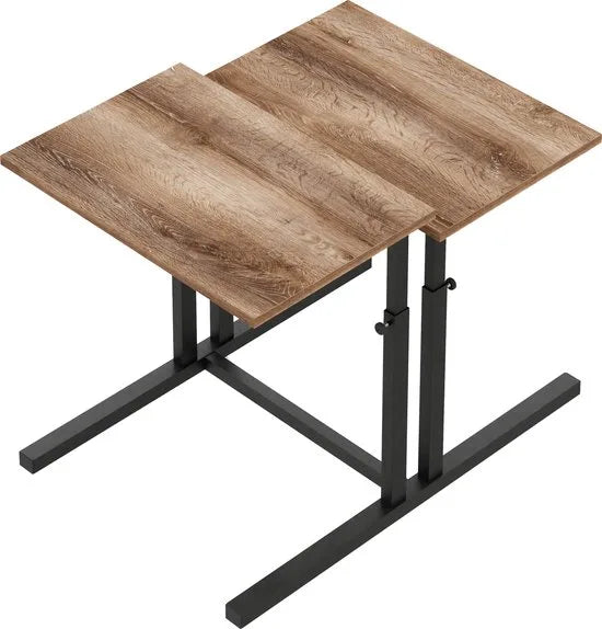 FurniChic, verstelbare moeder- en kind 2-delige tafelset, in hoogte verstelbare tafel, bijzettafel, speeltafel, bureau voor hem en haar, multifunctioneel-Sacramento OAK, 80 x 60 x 43-73 cm (l x b x h)