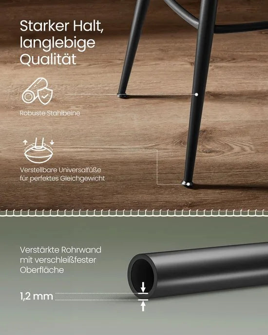 Furnstar - 360° draaibare barkruk set van 4 - Kruk met rugleuning voor keukeneiland - Kunstleer met naden - Mid-Century moderne stijl - 65 cm hoog - Keuken huisbar - Bosgroen