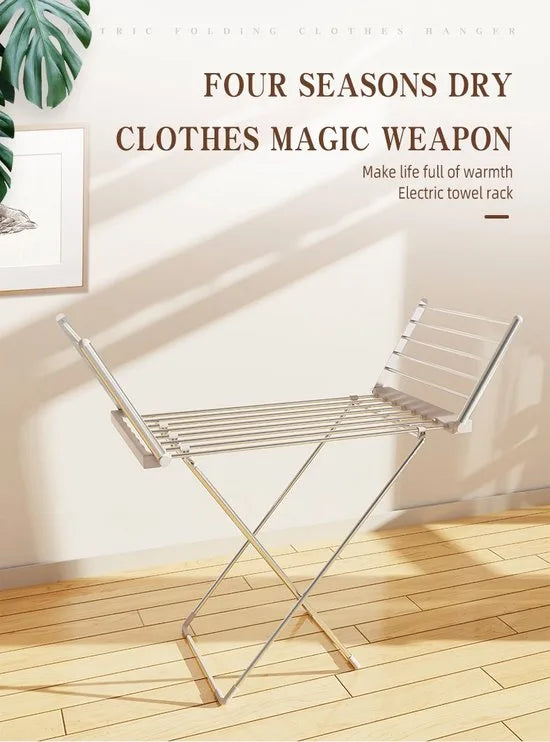 FurnStar - Adler - Droogrek - Elektrische droogrek - Verwarmde Wasrek - ‎Droogrek met Verwarming - Elektrisch Wasrek met Verwarming - 148 x 53 x 90 cm - Grijs
