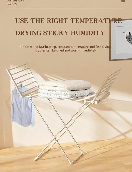 FurnStar - Adler - Droogrek - Elektrische droogrek - Verwarmde Wasrek - ‎Droogrek met Verwarming - Elektrisch Wasrek met Verwarming - 148 x 53 x 90 cm - Grijs
