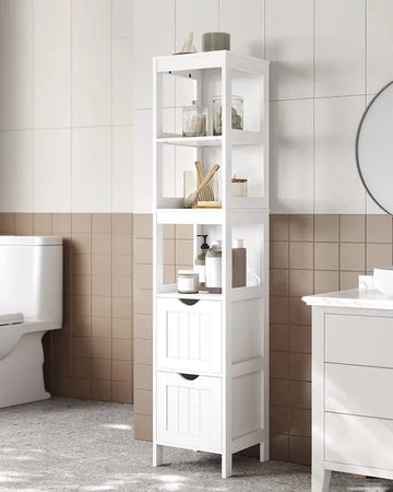 FurnStar - Badkamerkast - 2 Laden - 30x30x141.5cm – Wit