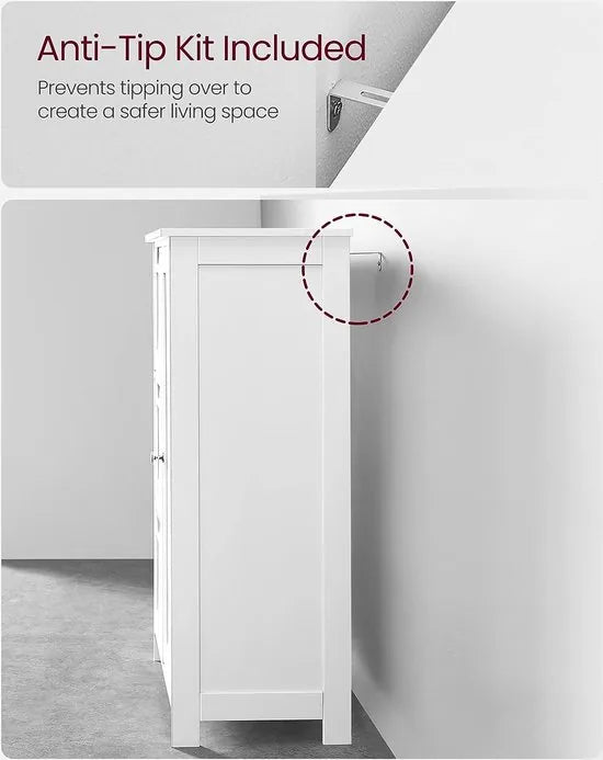 FurnStar - Badkamerkast - 3 laden - 60x30x81cm – Wit