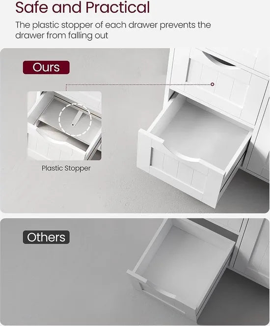 FurnStar - Badkamerkast - 3 laden - 60x30x81cm – Wit