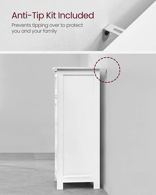 Furnstar - Badkamerkast - 30x30x82 cm - Wit