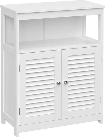FurnStar - Badkamerkast - Keukenkast met open vak - Opbergrek met 2 deuren - 30 x 60 x 80 cm - Wit