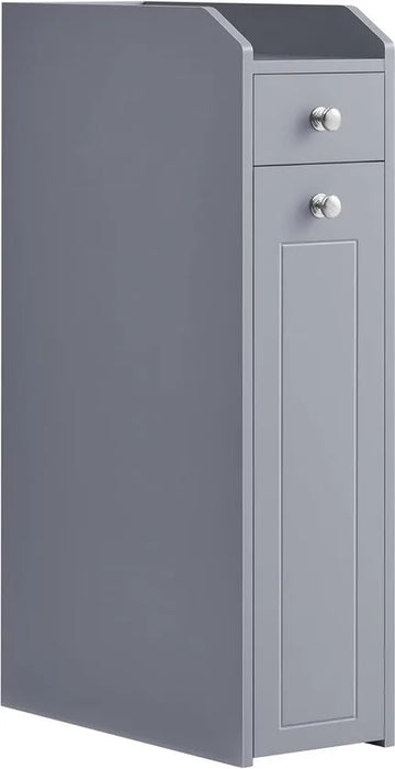 Furnstar Badkamerkast – Smalle Kast met Laden – Staande Toiletkast voor Toiletpapier & Opbergruimte – Voor Kleine Ruimtes –Duifgrijs BBC847G02